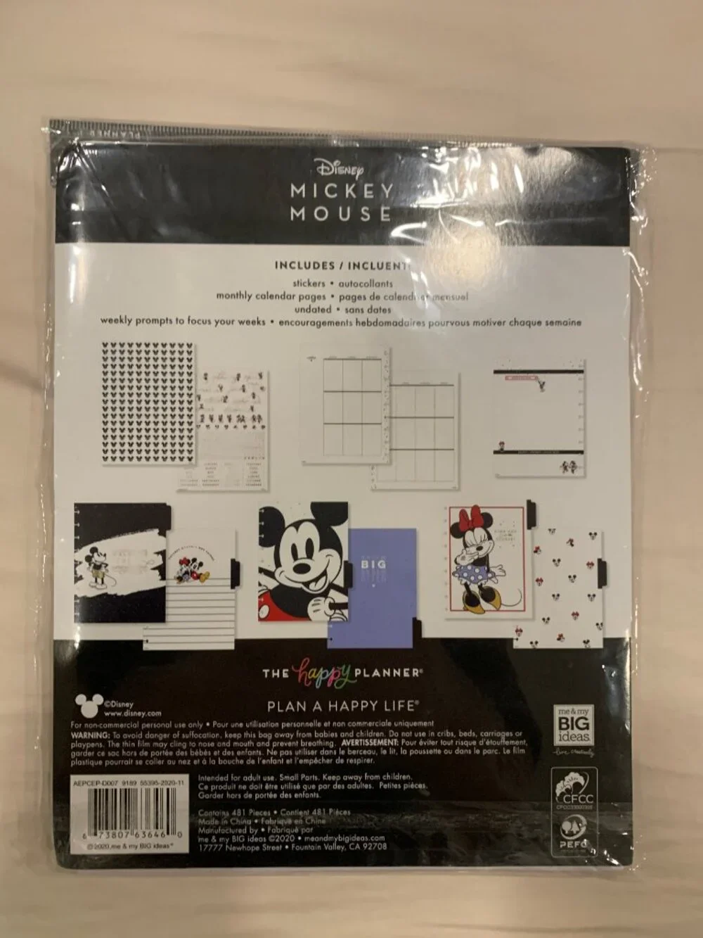 NEW Disney Happy Planner Mickey Undated 6 Month Extension